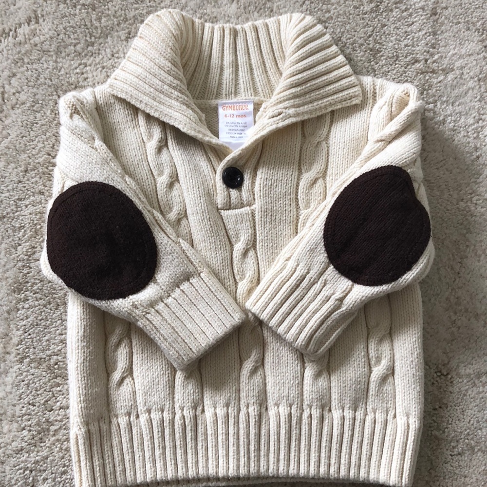 Gymboree Cable Knit Irish Sweater Elbow Patches